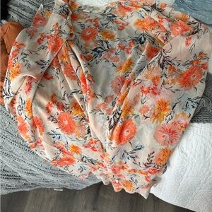 Floral Print Wrap Skirt